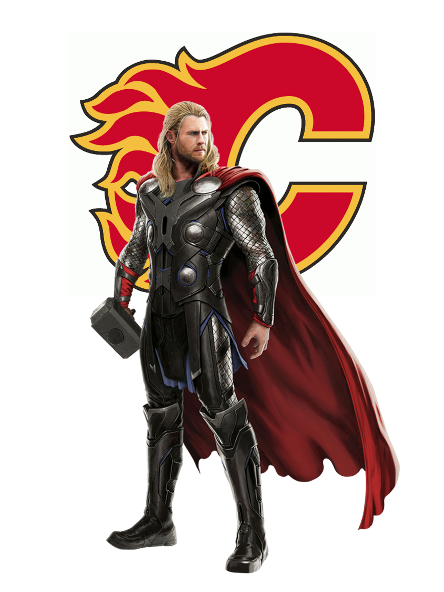 Calgary Flames Thor Logo vinyl decal